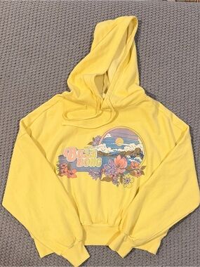 Billabong Yellow Graphic Hoodie with Floral Sunset Print